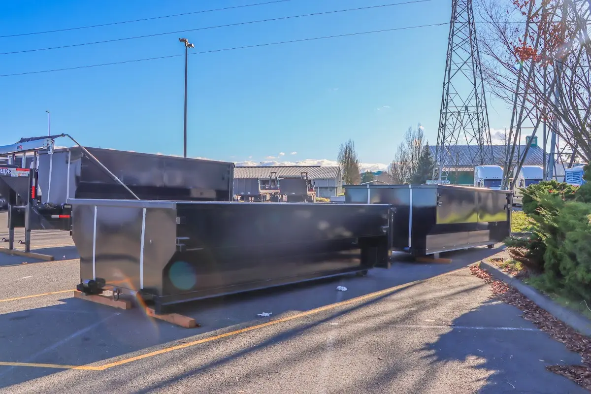 Roll-off dumpster ready for waste disposal at job site for Estate Cleanout Dumpster Rental in Cypress